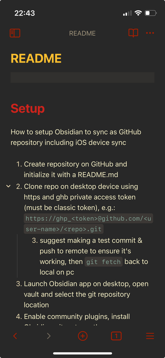 Obsidian iOS Setup